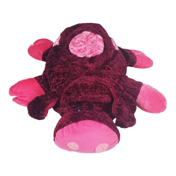 Six Flags Pig Plush Pink Red Spots Prize Toy Amusement Park Floppy Laying Pillow - Picture 1 of 11